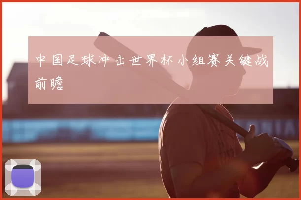 中国足球冲击世界杯小组赛关键战前瞻
