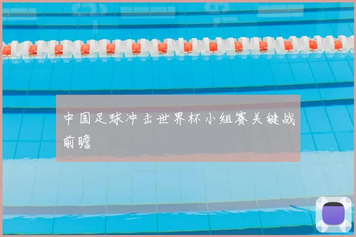 中国足球冲击世界杯小组赛关键战前瞻